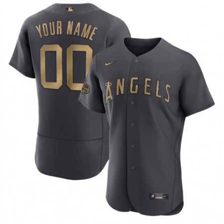 Men's Los Angeles Angels ACTIVE Player Custom 2022 All-star Charcoal Flex Base Stitched Jersey
